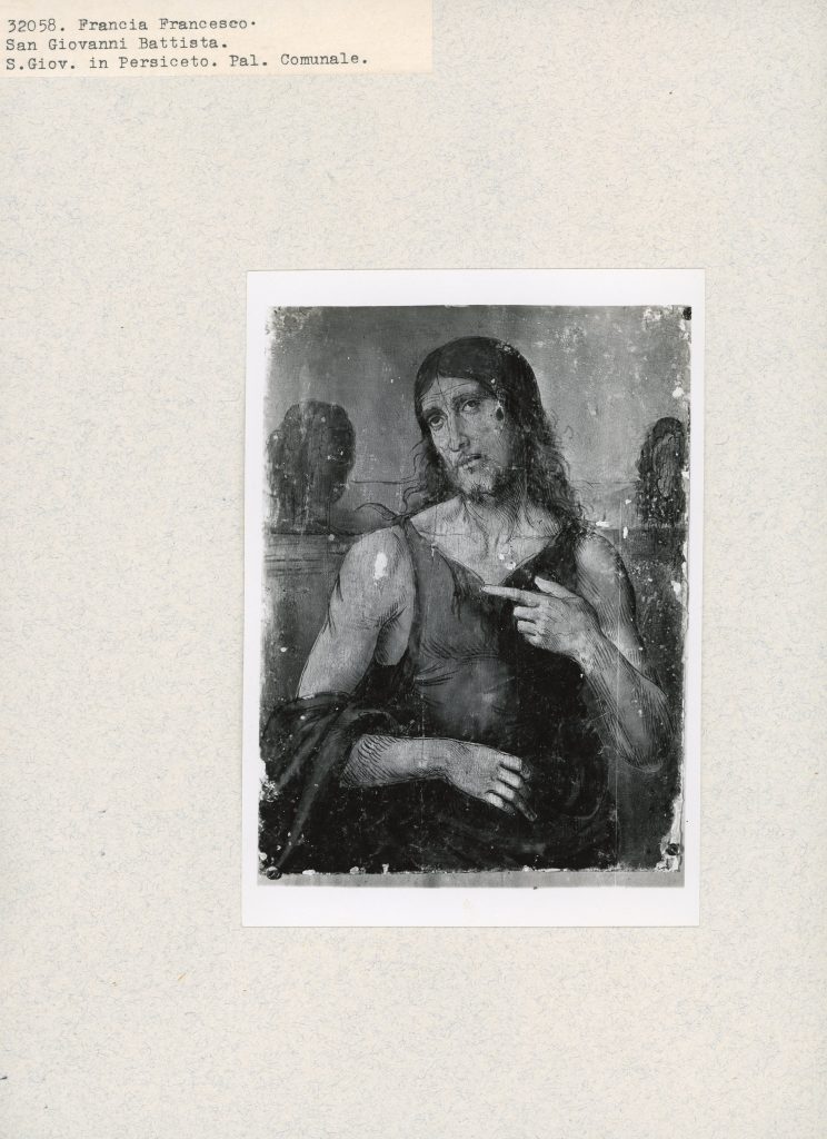 Gabinetto fotografico della Soprintendenza alle Gallerie per le province di Bologna, Ferrara, Forlì e Ravenna, Francesco Francia, San Giovanni Battista, gelatina ai sali d’argento, 1939, prima del restauro, Fototeca INSR, n. inv. 32058